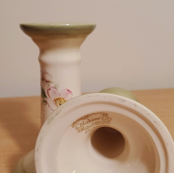 Blakeney Candleholder set of 2 Made n England Floral 5" - Picture 6 of 8